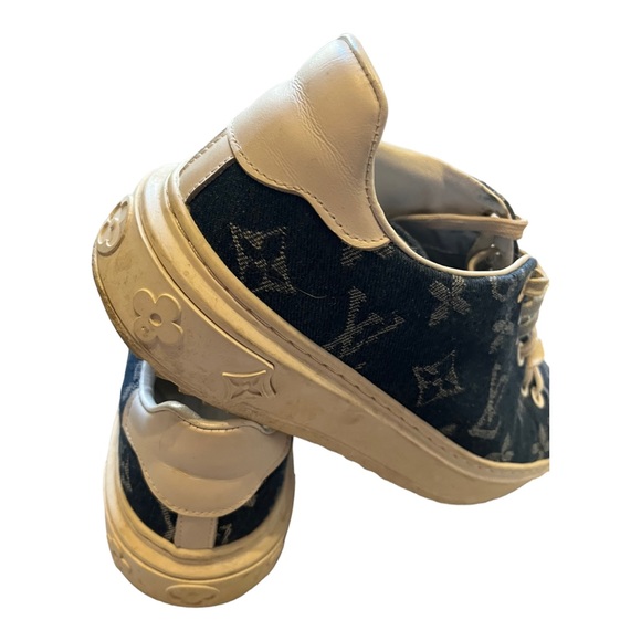 Louis Vuitton Time Out Low Top Denim Monogram Sneakers - Picture 10 of 16